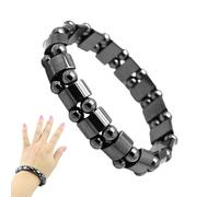 Genérico Pulsera De Hematita Hemios - Joyería De Brazalete Ajustable Que Restaura La Confianza,Pulsera De Cuentas De Hematita,Para Hombres Mujeres Parejas Novio Padre Madre