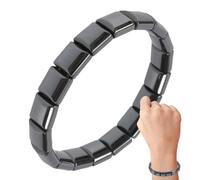 Genérico Pulsera De Hematita Para Caballeros - Energía Elástica Y Estilosa | Pulsera Cuadrada De Piedra Natural | Para Viajes Trabajo Uso Diario Citas Novio Padre Mujeres Cumpleaños San Valentín