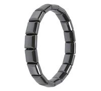 Genérico Pulsera de Hematita para Hombre | Elástica Negra Estilosa Ajustable | Pulsera Cuadrada De Piedra Natural,Para Viajes Trabajo Uso Diario Citas Novio Padre Mujeres Cumpleaños San Valentín