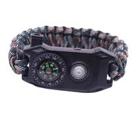 Generico Pulsera de hombre con luz LED para supervivencia, paraguas, cuerda, brújula y silbato deportivo (Vermeil)