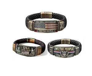 Genérico Pulsera de la Libertad American Legacy del 250.º aniversario, Pulseras temáticas de 250 años de libertad para el 4 de julio, ideales como recuerdos para fiestas Independencia. (ABC#)