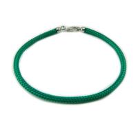 Generico Pulsera de la suerte sardo de Sagola verde, finales de plata 925, longitud 12-22 cm, 21 cm, Saga, No es una piedra preciosa