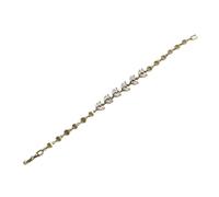 Genérico Pulsera de latón con diamantes de imitación plateados de que ofrece combinación de antiguo y tendencias contemporáneas Trajes elegantes Pulsera de plata vintage