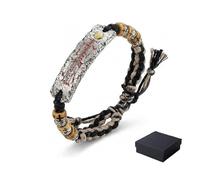 Genérico Pulsera de protección taoísta, pulsera de oración china Feng Shui, joyería de amuletos de la suerte trenzada taoísta para hombres y mujeres, para buena suerte, energía positiva y paz (1pcs)