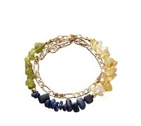 Genérico Pulsera Del Zodiaco, Pulsera De Piedra Irregular De Varias Capas, Joyería Elástica, Joyería De Cristal Curativo Natural, Piedra Preciosa Leo