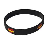 Genérico Pulsera España de Silicona - Color Negro con Bandera de España en Relieve - Unisex, 63 mm de Diámetro Interno, 12 mm de Ancho, 21 cm de Contorno - 1 Unidad