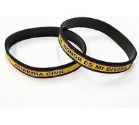 Genérico Pulsera Goma de Silicona Gruesa con diseño de Guardia Civil El Honor es mi divisa - 2 Unidades