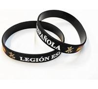 Genérico Pulsera Goma de Silicona Gruesa con diseño de Legión Española con Escudo y Bandera - 2 Unidades