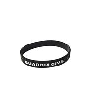 Genérico Pulsera Guardia Civil de Silicona - Color Negro con Prohibido Rendirse y Guardia Civil, Bandera española y Escudo GC - Unisex, 63 mm de Diámetro, 12 mm Ancho, 21 cm Contorno - 1 Unidad