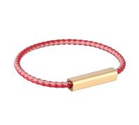 Genérico Pulsera Hombre Cuero, Pulsera De Cuero Trenzado De 4 Mm, Hecha A Mano, Con Cierre Magnético, Color Rojo Y Rosa, Ideal Como Regalo De Cumpleaños O Para Tu Novio O Mejor Amigo.