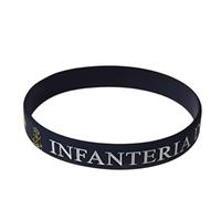 Genérico Pulsera Infantería de Marina de Silicona - Color Azul Marino Infantería de Marina, Bandera de España y Escudo - Unisex, 63 mm Diámetro Interno, 12 mm Ancho, 21 cm Contorno - 1 Unidad