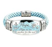 Genérico Pulsera La fe sobre el miedo - Pulsera con cruz cristiana inspirada en Isaías 41:10; símbolo de esperanza, valentía y fortaleza divina. Para mujeres, madres y hermanas. (#A)