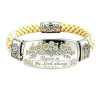 Genérico Pulsera La fe sobre el miedo - Pulsera con cruz cristiana inspirada en Isaías 41:10; símbolo de esperanza, valentía y fortaleza divina. Para mujeres, madres y hermanas. (#C)