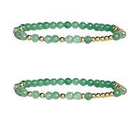 Genérico Pulsera «Lucky B*tch» verde con código Morse, pulsera con cuentas de piedras preciosas y código Morse para mujer, pulsera motivadora con mensaje oculto (Gold)