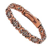 Genérico Pulsera Magnética, Accesorios De Joyería Ajustables Con Trébol De Cuatro Hojas Brillantes | Joyería De Salud Para Mujeres | For Wedding Birthday Christmas Valentine's Day Party Beach Travel