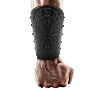 Genérico Pulsera medieval de cuero 60 g - Puño vikingo en relieve de PU | Correa ajustable COSPLAY LARP Cuentos de renacentistas de Halloween | Elegante accesorio de caballero pirata para