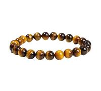 Genérico Pulsera Para Hombres Y Mujeres, Pulsera De Cuentas De Piedra De Ojo De Tigre, Elástica, Curación Natural, Joyería De Cristal, Protección, Joyas De Piedras Preciosas, Regalos Leo