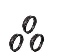 Genérico Pulsera preliminar para calmar la ansiedad, pulsera de piedra volcánica natural para aliviar el estrés, pulsera de cuentas trenzadas de cuero multicapa para hombres