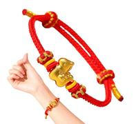 Generico Pulsera Rojo Caballo Para el Año Nuevo Chino 2026 - Pulsera China Con Cordón 2026, Con Amuleto | Joyería Para Ocasiones Especiales | Para Celebrar Cumpleaños En, Consulte la descripción