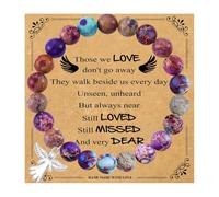 Genérico Pulsera Rosa Pulsera Anillos de seres queridos, Pulseras en Natural, regalos conmemorativos para mujeres/niñas Apilable Perla 4 Natural Anillos, talla única, Metal, No es una piedra preciosa