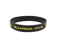 Genérico Pulsera Silicona - Guardia Civil negra, Inscripción El honor es mi divisa, Escudo y Bandera España - Unisex, 63 mm Diámetro, 12 mm Ancho, 21 cm contorno - 1 unidad