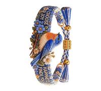 Generico Pulsera trenzada con para, joya con bordado floral para mujer - Pulseras de mujer - Para de cumpleaños, banquetes, viajes, citas, compras, familia y, riferimento alla descrizione