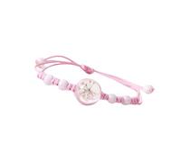 Genérico Pulsera trenzada de cordón encerado elegante, cuentas de vidrio de cerámica hechas a mano, cadena de mano de flores para mujer, pulsera ajustable para uso diario