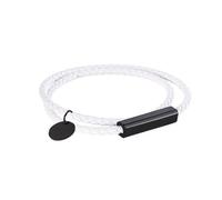 Genérico Pulseras De Cuero Apilables Para Hombre, Pulsera De Cuero Ajustable, Pulsera De Cuerda Trenzada Blanca Con Cierre Magnético, Joyería De Moda Para Hombre, Regalos Para Adolescentes, Niño