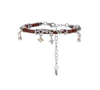 Genérico Pulseras De Cuero Estilo Punk En Plata De Ley Para Mujer, Ajustables, Tipo Brazalete Punk Rock Con Dije De Estrella De Circonita. Joyería Vintage Para Él O Ella. Ideal Para Tu Alma Gemel