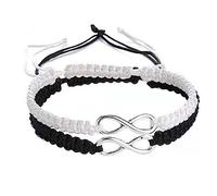 Generico Pulseras de pareja Infinity, Best Friends Infinity Brazalete, Pulsera prometedora amigo, Braggola de amistad brillante, promesa de amigos, 8 infinitos pareja trenzada a mano