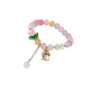 Generico Pulseras Nombres Novios Nueva pulsera 2024 para las mujeres Pulsera de cuentas de jade chino para su esposa Abuela Abuelo Padre Uso diario Pulseras Flores Naranja, Talla única, Resina, No