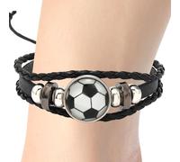 Genérico Pulseras que brillan en la oscuridad,Pulseras para fanáticos de los deportes,Pulsera Ajustable Pulsera Equipo De Fútbol - Innovadora pulsera tejida con dijes de fútbol para mujeres y hombres