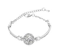 Generico Pulseras Tau Madera Heart Charm Bracelet 925 Sterling Silver Fashion Heart Bracelet For Women & Girls Silver Pulsera Hijo, Talla única, Cobre, No Gemstone