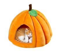 Genérico Pumpkin Cat Bed - Kitten Cave Bed | Covered Pumpkins Cats Beds For Living Room Indoors Balcony Outdoors Bay Window Dormitory Apartment, Non-Slip Washable Plush Pet Tent House, 1pc