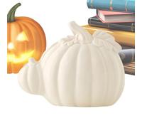 Genérico Pumpkin Decor, Ceramic Halloween Figurines, Fall Harvest Display, 3-Piece Mini Set, Rustic Glossy Finish, Tabletop Accent for Fireplace Mantel Shelf Bedroom Living Room Thanksgiving Party