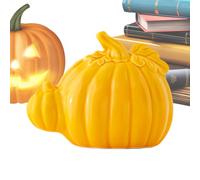 Genérico Pumpkin Decor, Ceramic Halloween Figurines, Fall Harvest Display, 3-Piece Mini Set, Rustic Glossy Finish, Tabletop Accent for Fireplace Mantel Shelf Bedroom Living Room Thanksgiving Party