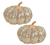 Genérico Pumpkin Decoration - Glitter Pumpkin Decorations | 2 Pack Autumn Decorations for Fireplace, Table Centerpiece, Halloween Holiday Harvest, Kitchen Farmhouse Indoor/Outdoor Seasonal Accents