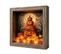 Genérico Pumpkin Lighted Photo Frame Kit, DIY Halloween Memory Box Decor