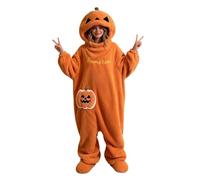 Genérico Pumpkin Onesie Adult | Halloween Dress Up Pajamas With Plush Shoes