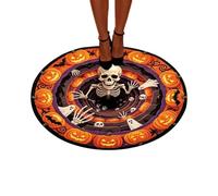 Genérico Pumpkin Skull Ghost Halloween Door Mat Round Printed Carpet