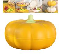 Genérico Pumpkin Snack Holder, Pumpkin Snack Bowl Stand Double Layer With 3 Divided Compartments, Halloween Serving Container for Candy Snacks with Toothpick Storage (orange)