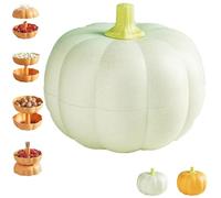 Genérico Pumpkin Snack Holder, Pumpkin Snack Bowl Stand Double Layer With 3 Divided Compartments, Oversized and Pumpkin Snack Bowl with Toothpick Storage (Green)