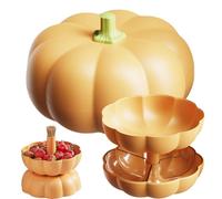 Genérico Pumpkin Snack Tray, Pumpkin Candy Bowl with 3 Divided Compartments, Snack Candy Fruit Container Holder for Fall Parties, Halloween Home Decor (Orange)