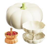 Genérico Pumpkin Snack Tray, Pumpkin Candy Bowl with 3 Divided Compartments, Snack Candy Fruit Container Holder for Fall Parties, Halloween Home Decor (Beige)