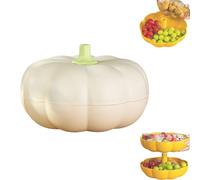 Genérico Pumpkin Snack Tray, Pumpkin Snack Bowl,with 3 Divided Compartments and Toothpick Storage,for Halloween Movie Nights,Fall Festival, and Holiday Decor (White)