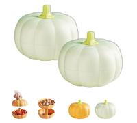 Genérico Pumpkin Snack Tray, Pumpkin Snack Holder, With 3 Removable Dry and Wet Separation Layers, Bowl With Toothpick Storage, Halloween Serving Container for Candy Snacks (Green*2)