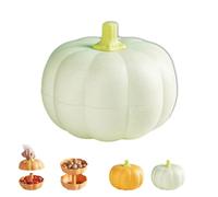 Genérico Pumpkin Snack Tray, Pumpkin Snack Holder, With 3 Removable Dry and Wet Separation Layers, Bowl With Toothpick Storage, Halloween Serving Container for Candy Snacks (Green*1)