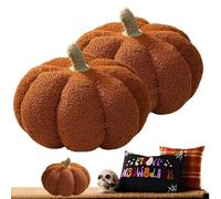 Generico Pumpkin Throw Pillow - Juego de 2 almohadas de Halloween | 3D Soft Stuffed Pillows for Couch, Sofa, Bed, Bedroom, Farmhouse, Kitchen, Indoor Décor, Porch, Living Room & Seasonal Home