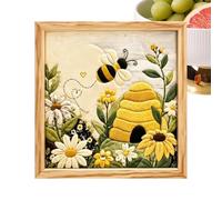 Genérico Punch Craft Kit for Adults - Handmade Needlework Bee Flowers Decor
