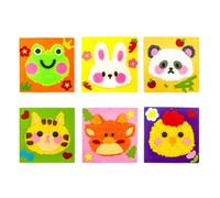 Genérico Punch Needle Fabric Kit | Educational Fabric Poking Painting | Cartoon Animal Poking Fun Wool Painting Embroidery Material Package